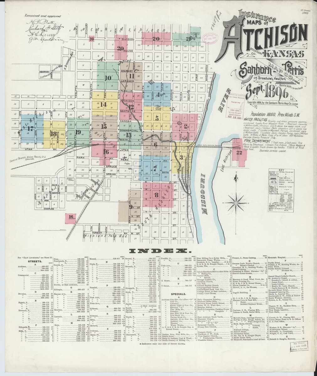 Atchison, Kansas - 1896 Sanborn Map