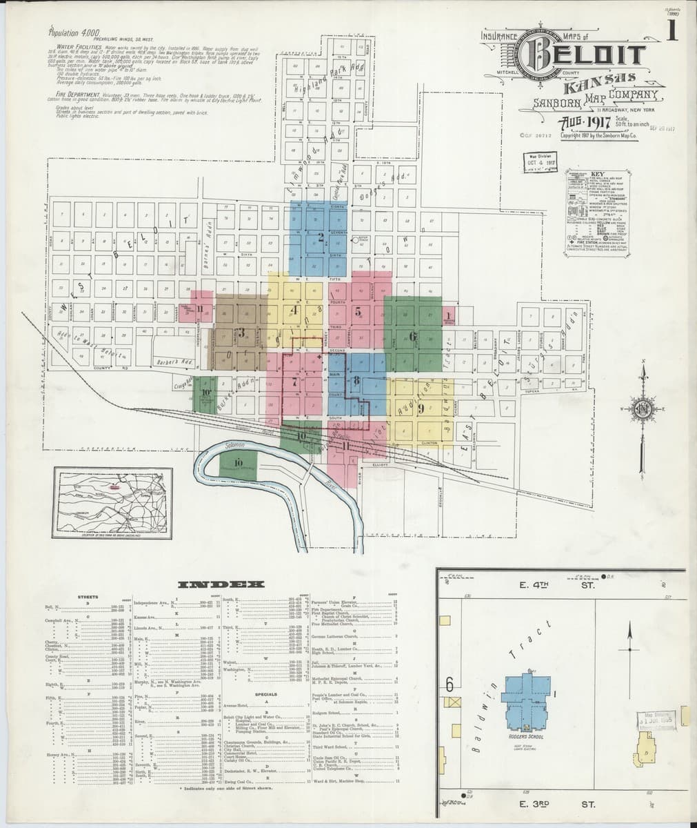 Beloit, Kansas - 1917 Sanborn Map