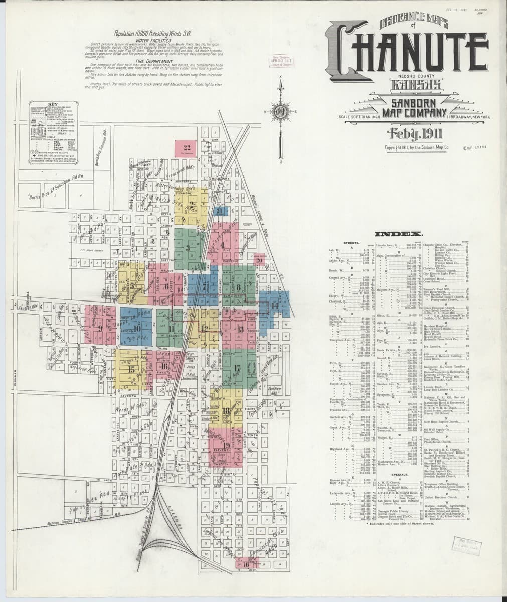 Chanute, Kansas - 1911 Sanborn Map