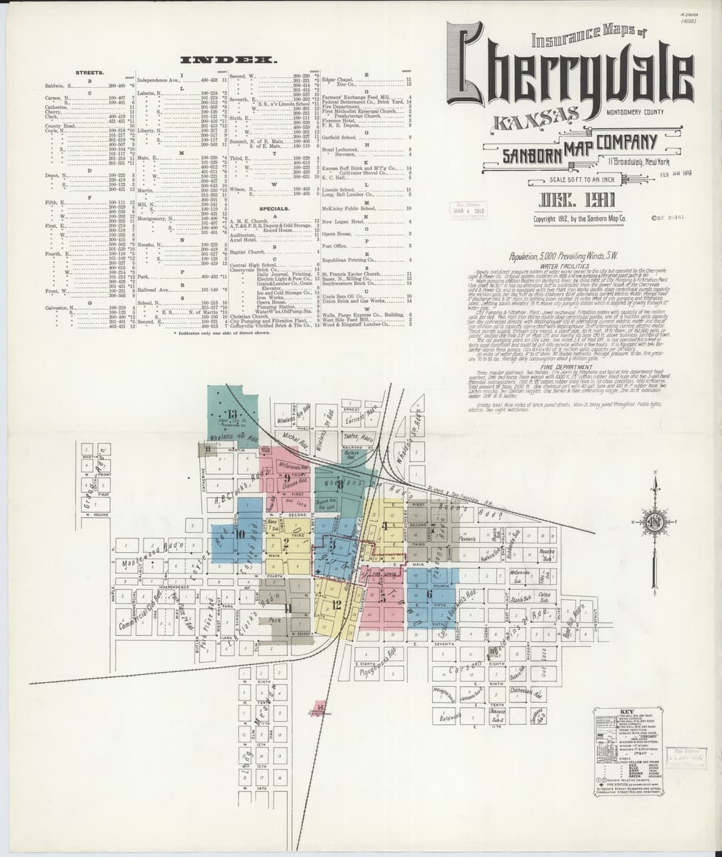 Cherryvale, Kansas - 1911 Sanborn Map