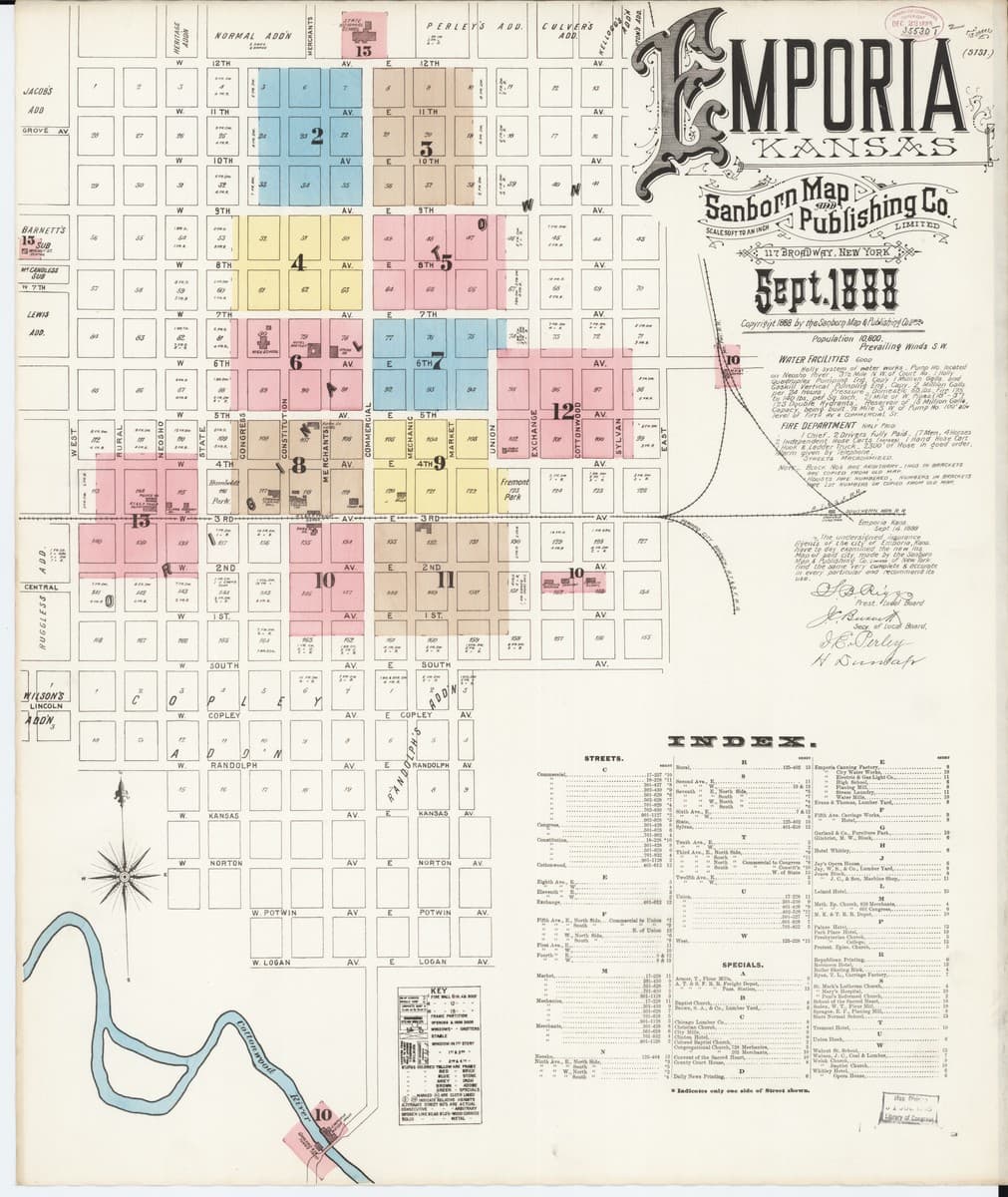 Emporia, Kansas - 1888 Sanborn Map