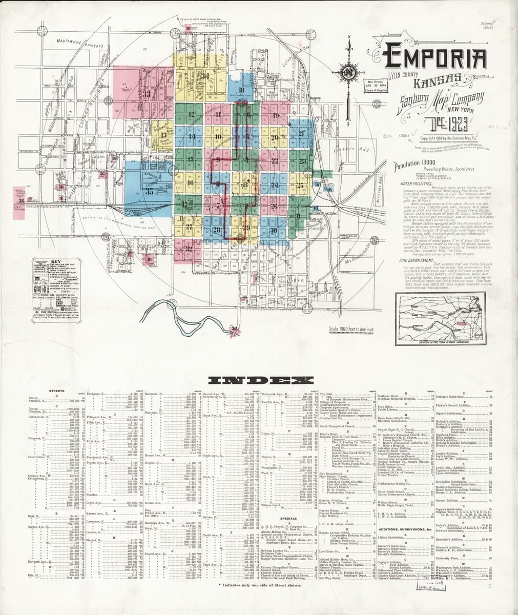 Emporia, Kansas - 1923 Sanborn Map