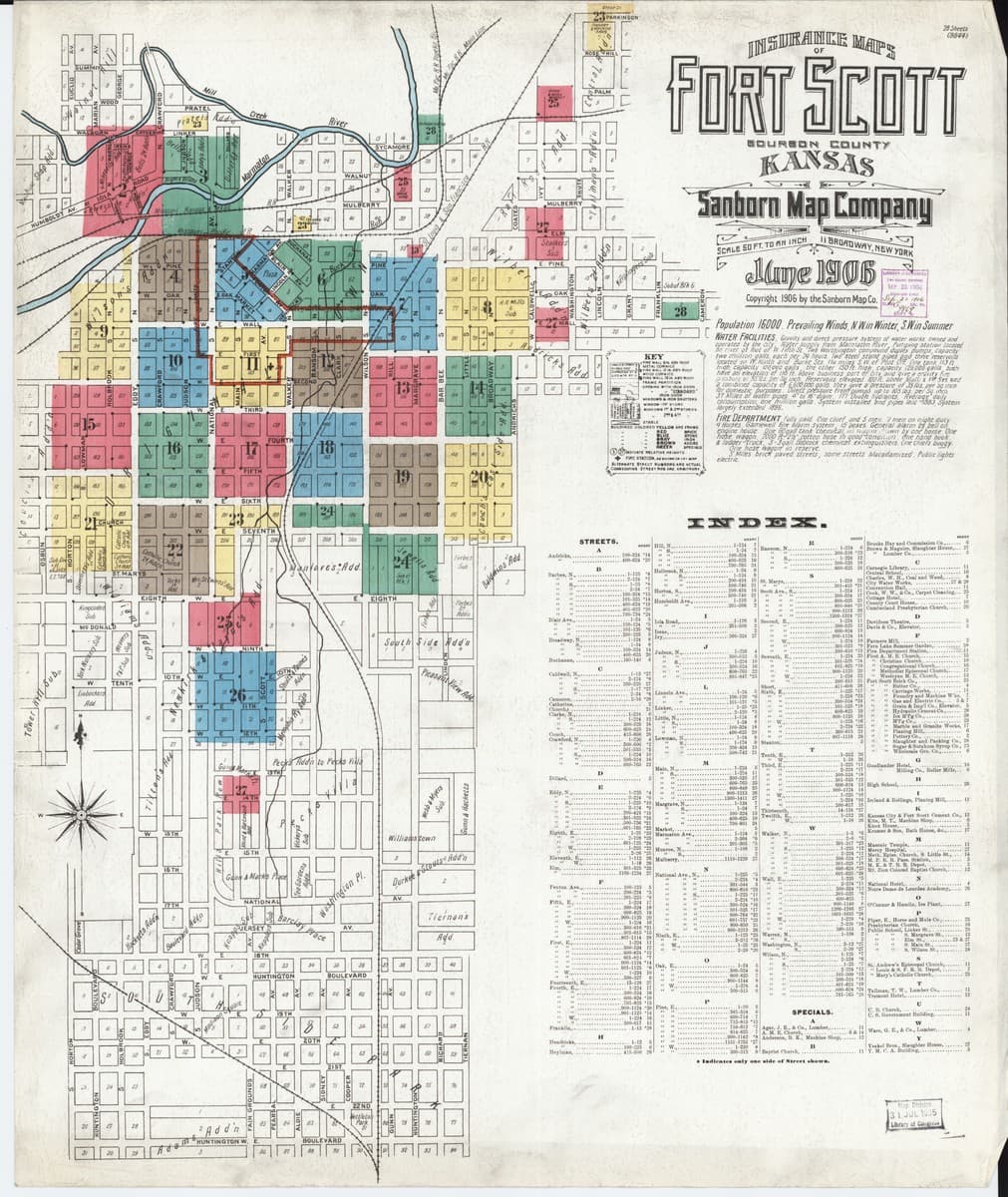 Fort Scott, Kansas - 1906 Sanborn Map