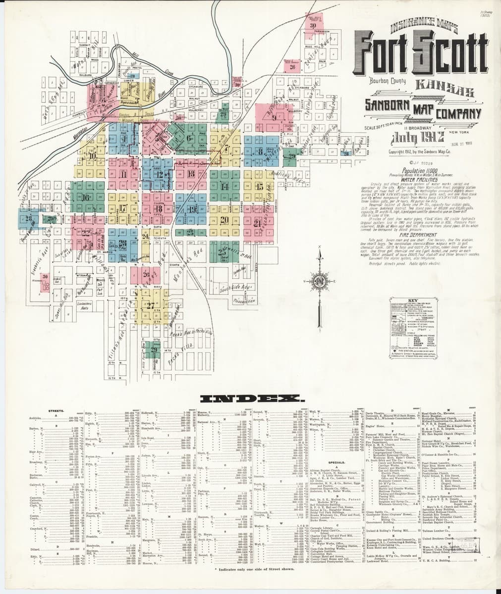 Fort Scott, Kansas - 1912 Sanborn Map