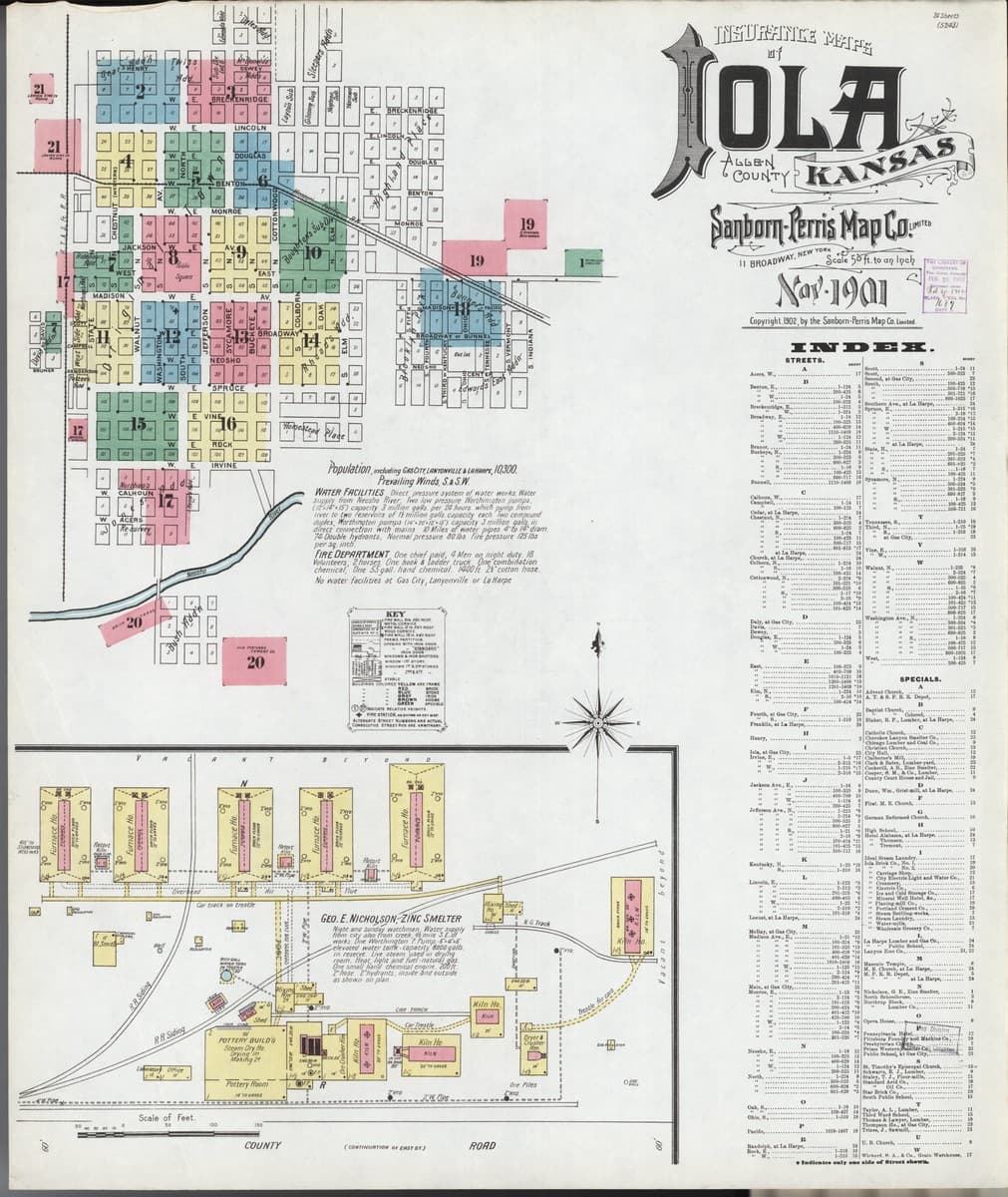 Iola, Kansas - 1901 Sanborn Map