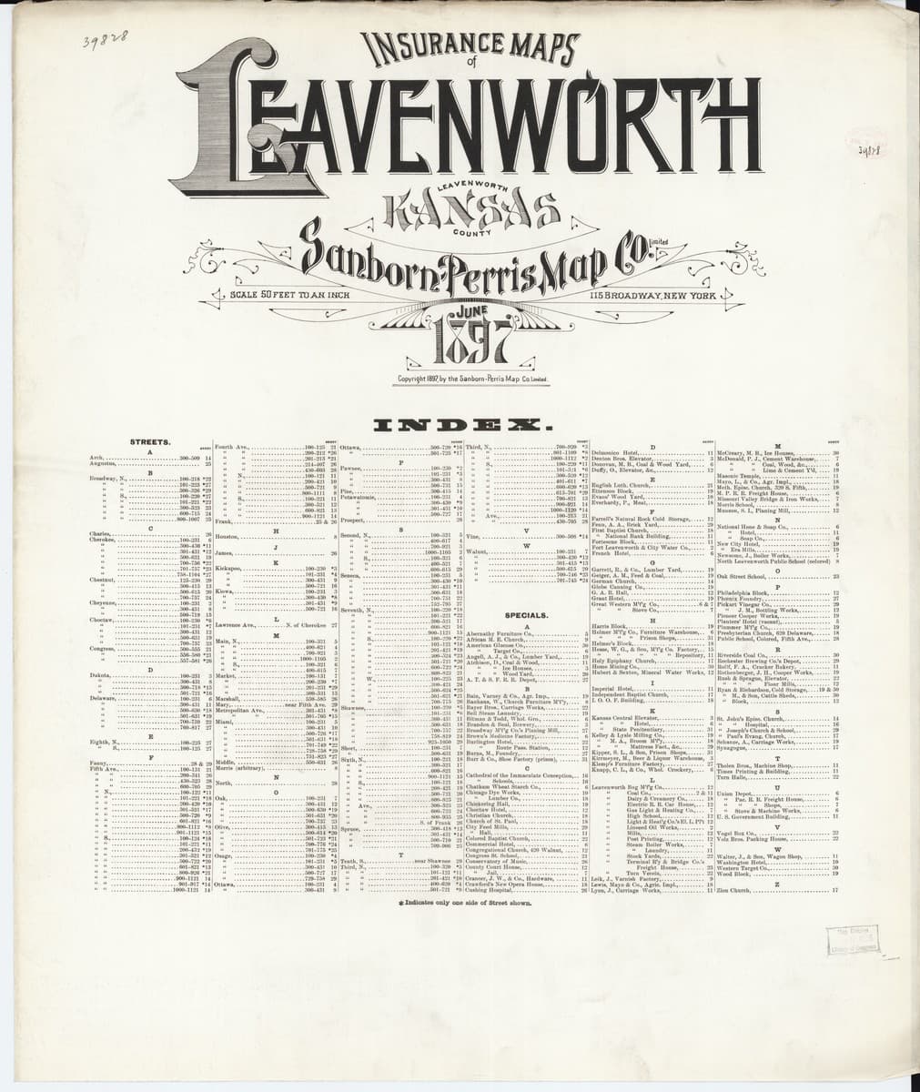 Leavenworth, Kansas - 1897 Sanborn Map