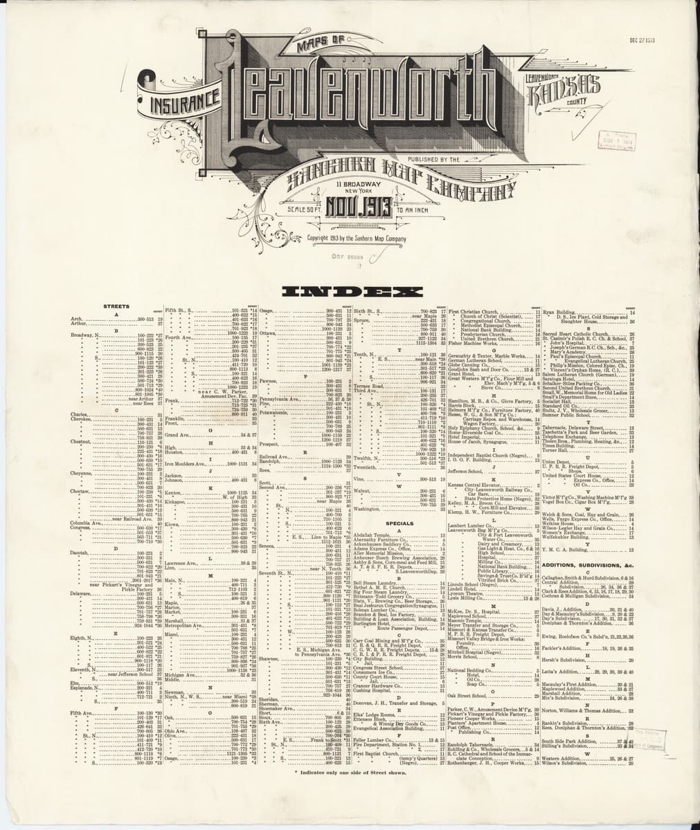 Leavenworth, Kansas - 1913 Sanborn Map