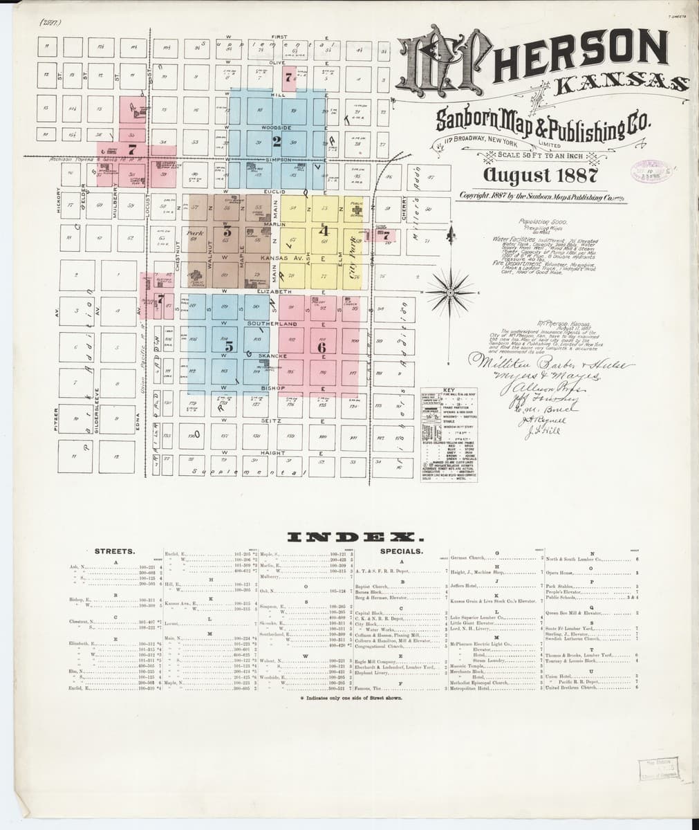 Mcpherson, Kansas - 1887 Sanborn Map