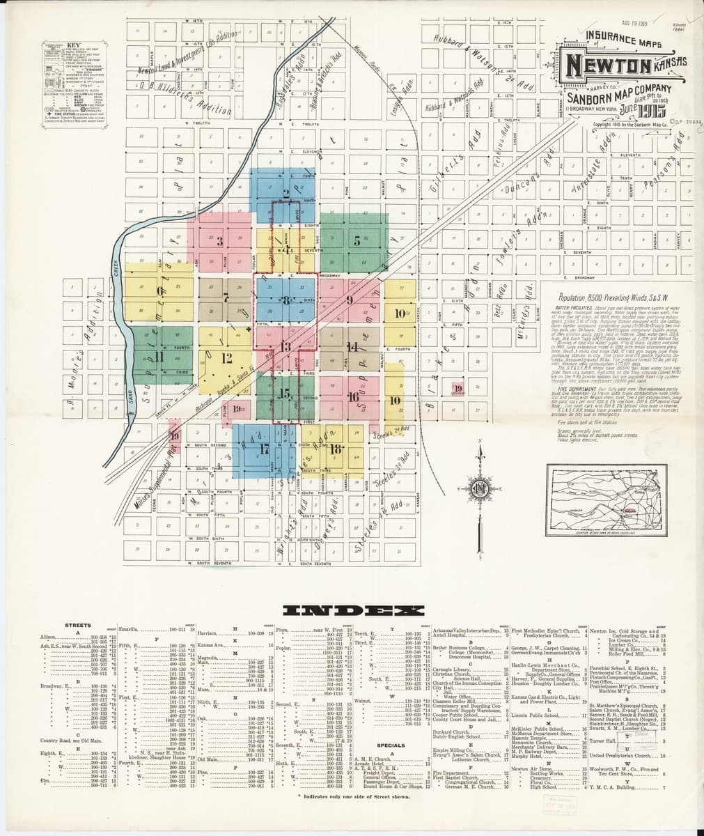 Newton, Kansas - 1915 Sanborn Map
