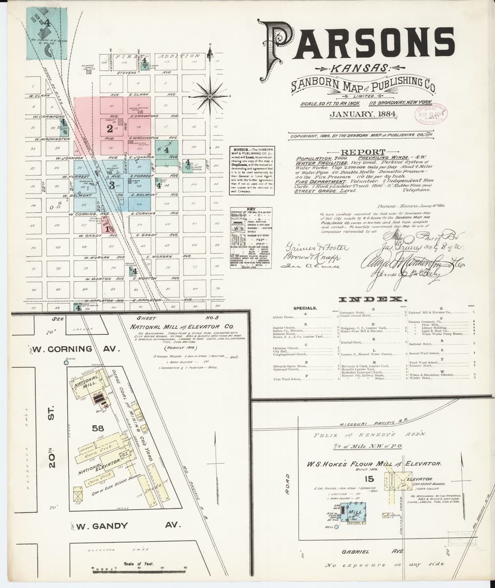 Parsons, Kansas - 1884 Sanborn Map