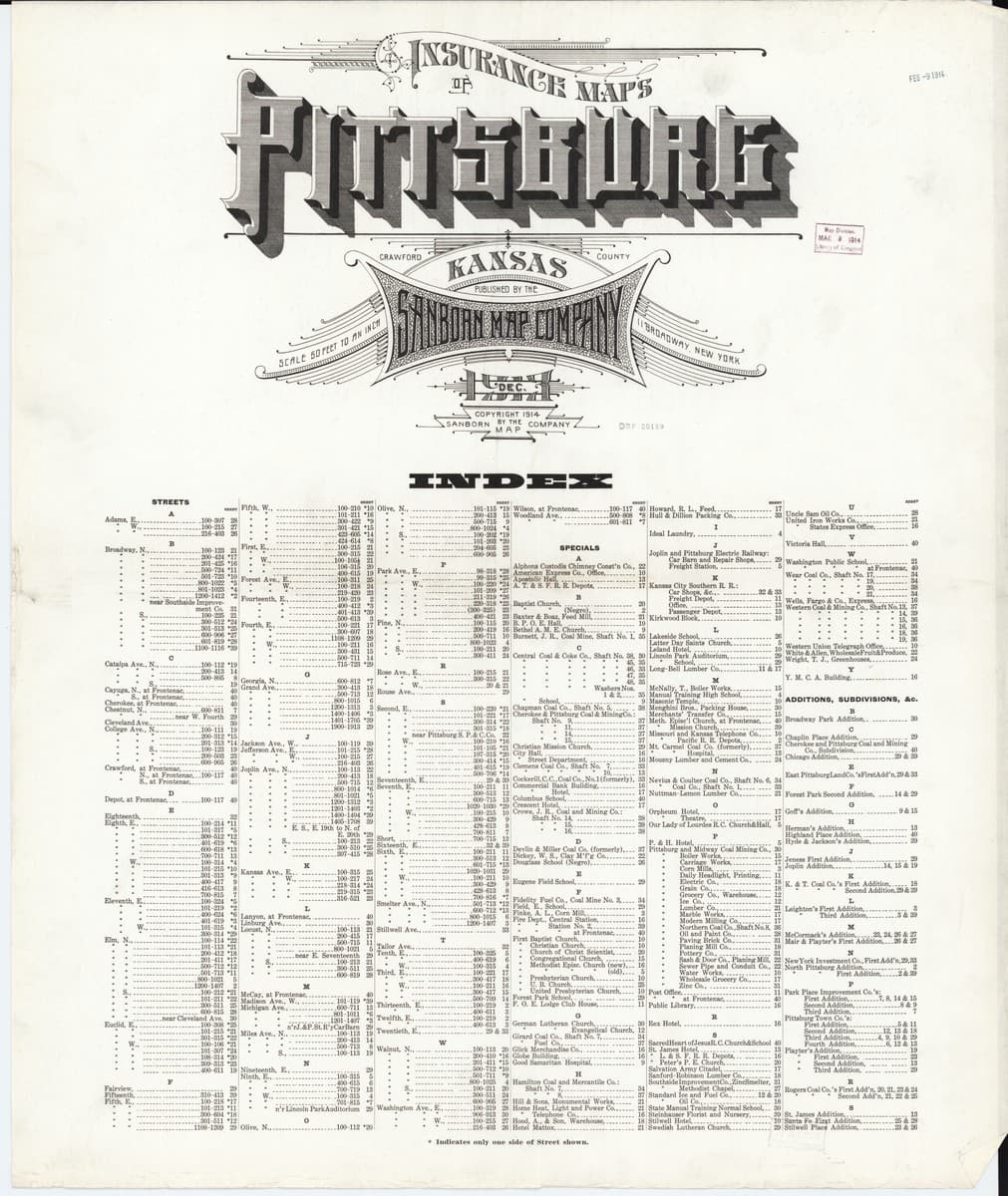 Pittsburg, Kansas - 1913 Sanborn Map