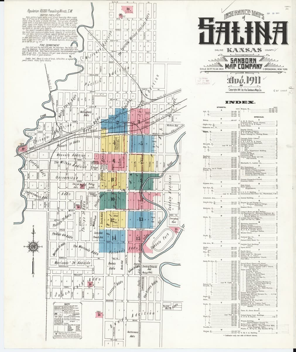 Salina, Kansas - 1911 Sanborn Map