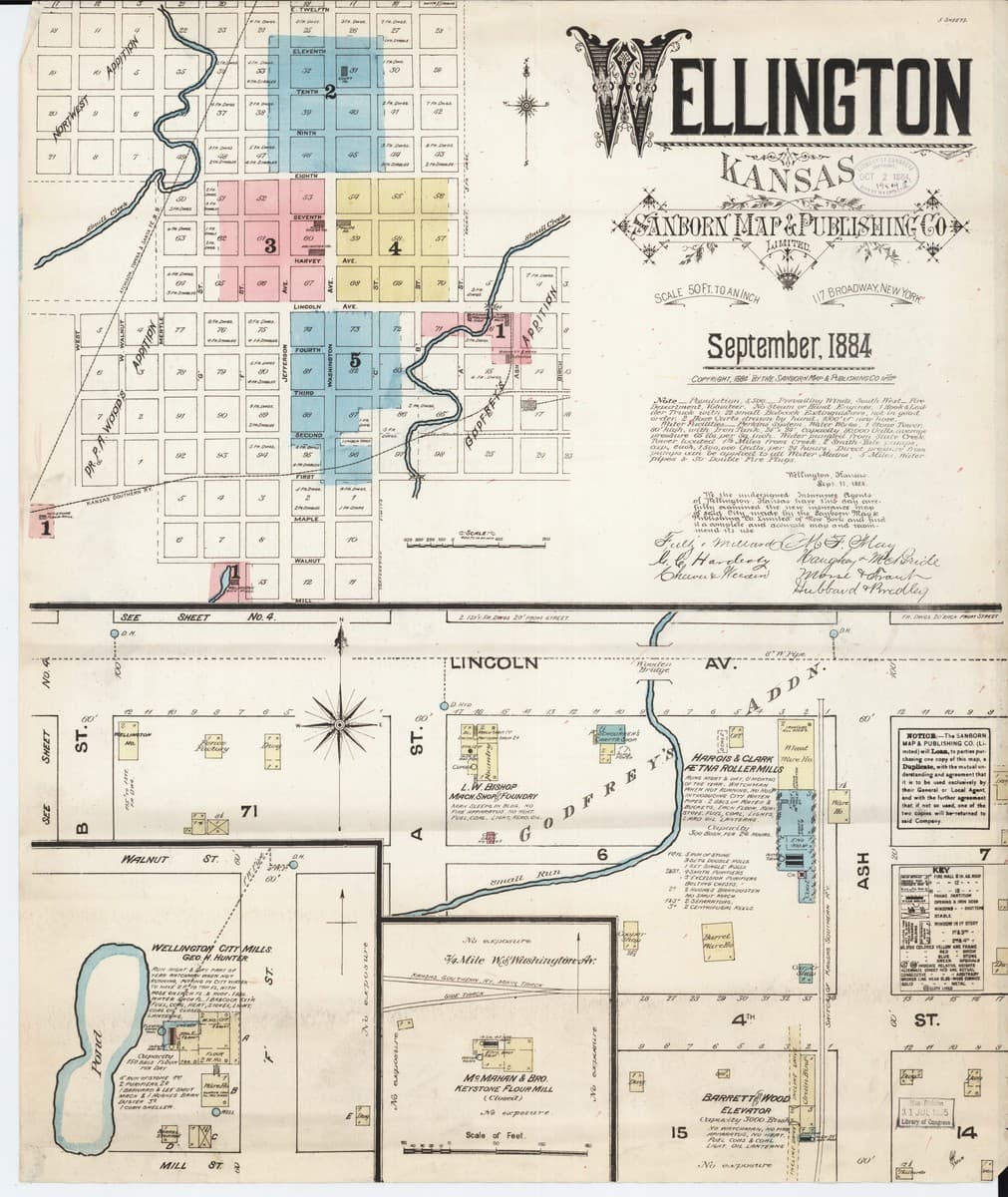 Wellington, Kansas - 1884 Sanborn Map