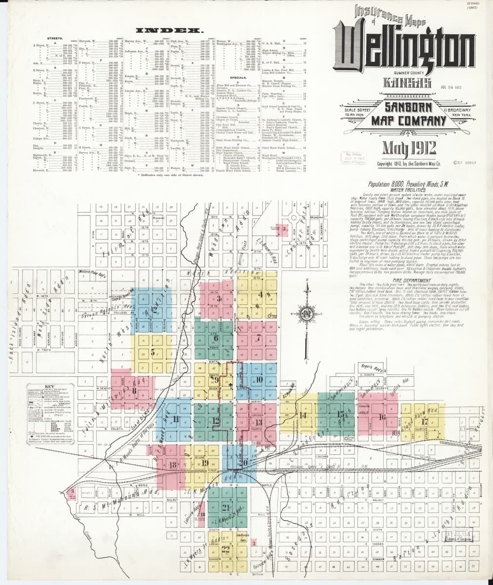 Wellington, Kansas - 1912 Sanborn Map