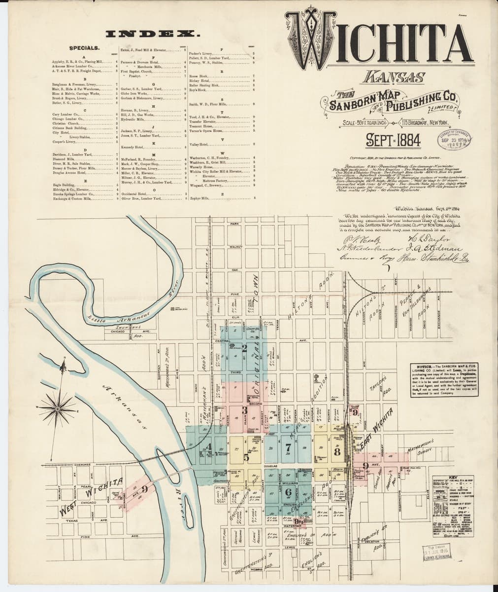Wichita, Kansas - 1884 Sanborn Map
