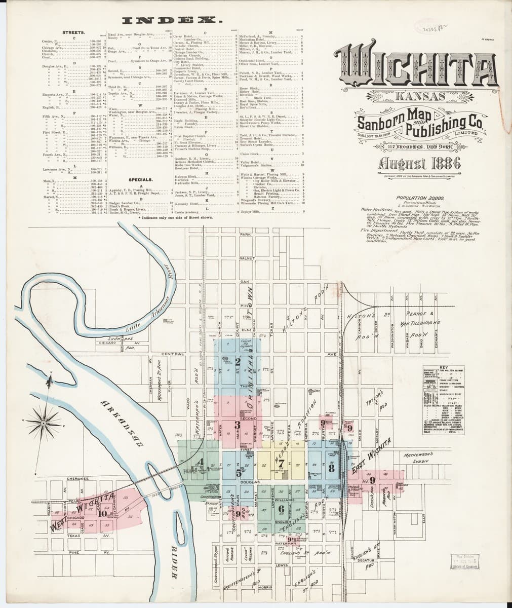 Wichita, Kansas - 1886 Sanborn Map