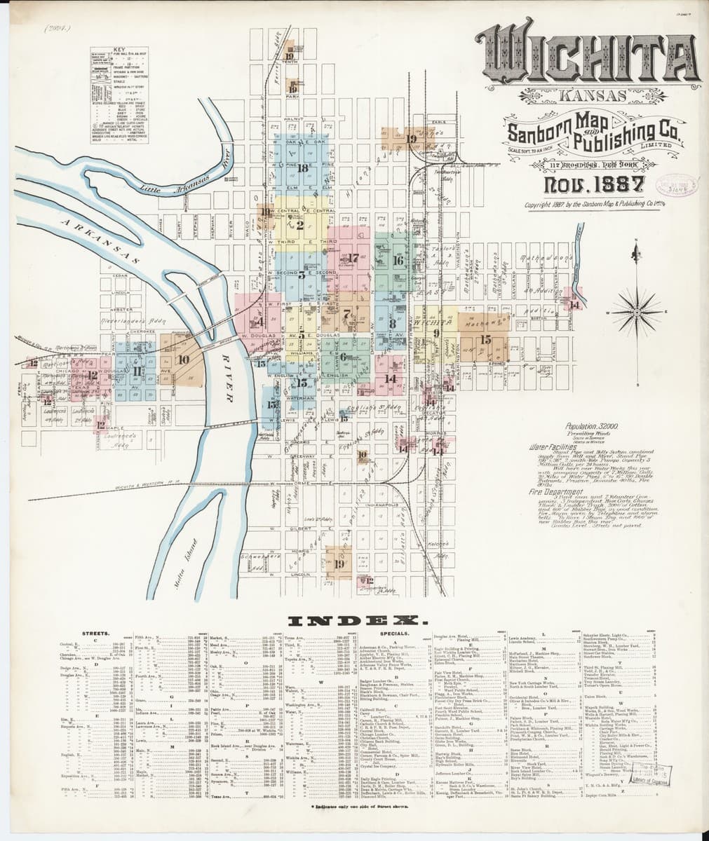 Wichita, Kansas - 1887 Sanborn Map