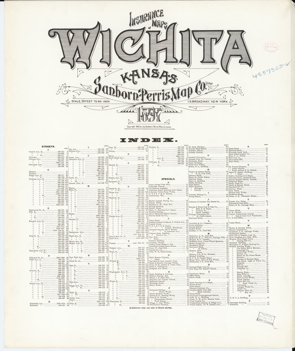Wichita, Kansas - 1897 Sanborn Map