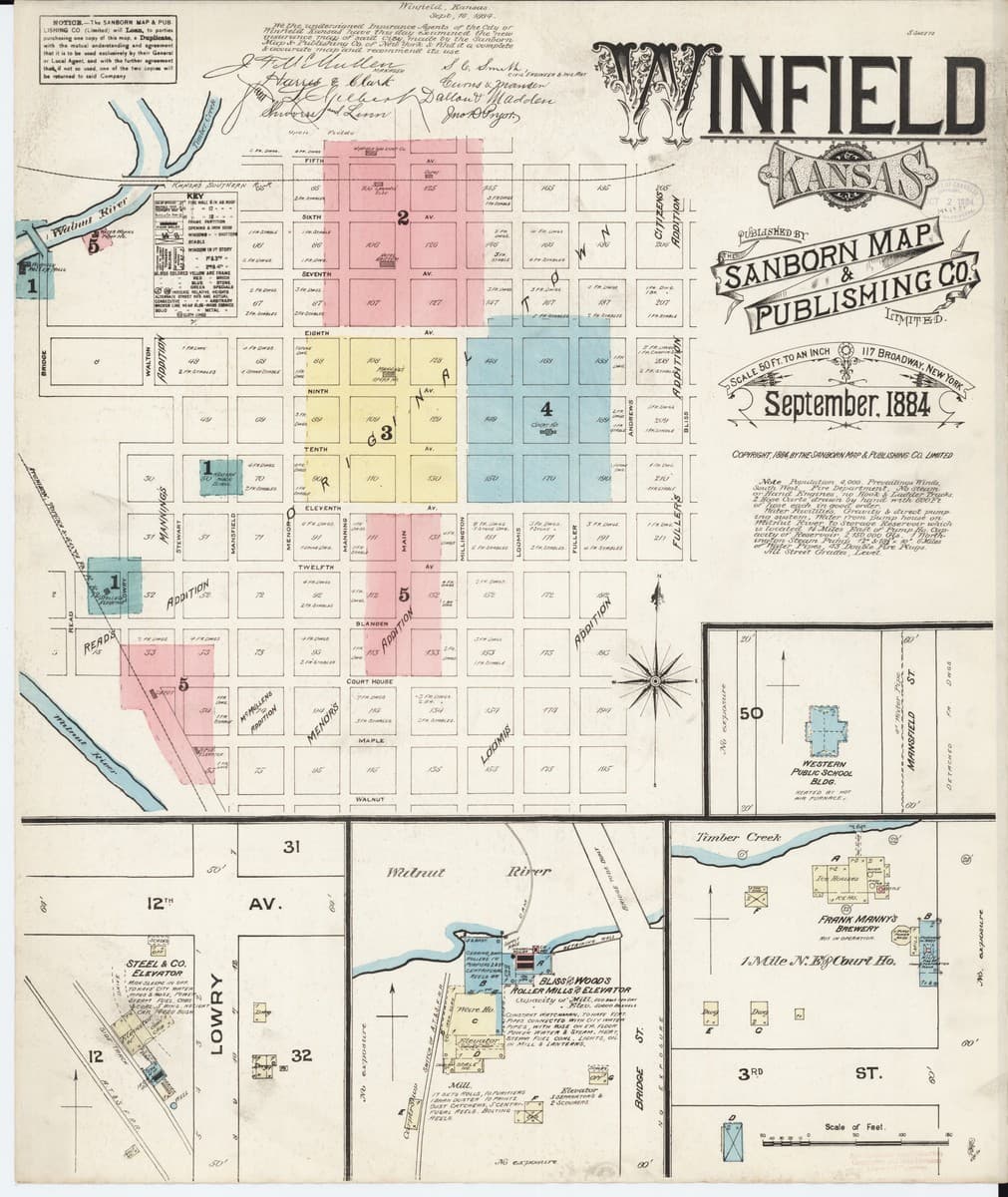 Winfield, Kansas - 1884 Sanborn Map