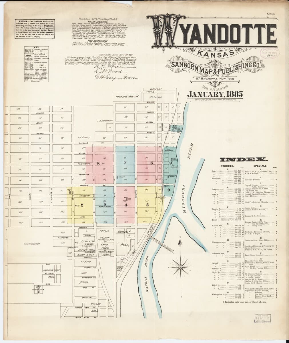 Wyandotte, Kansas - 1885 Sanborn Map
