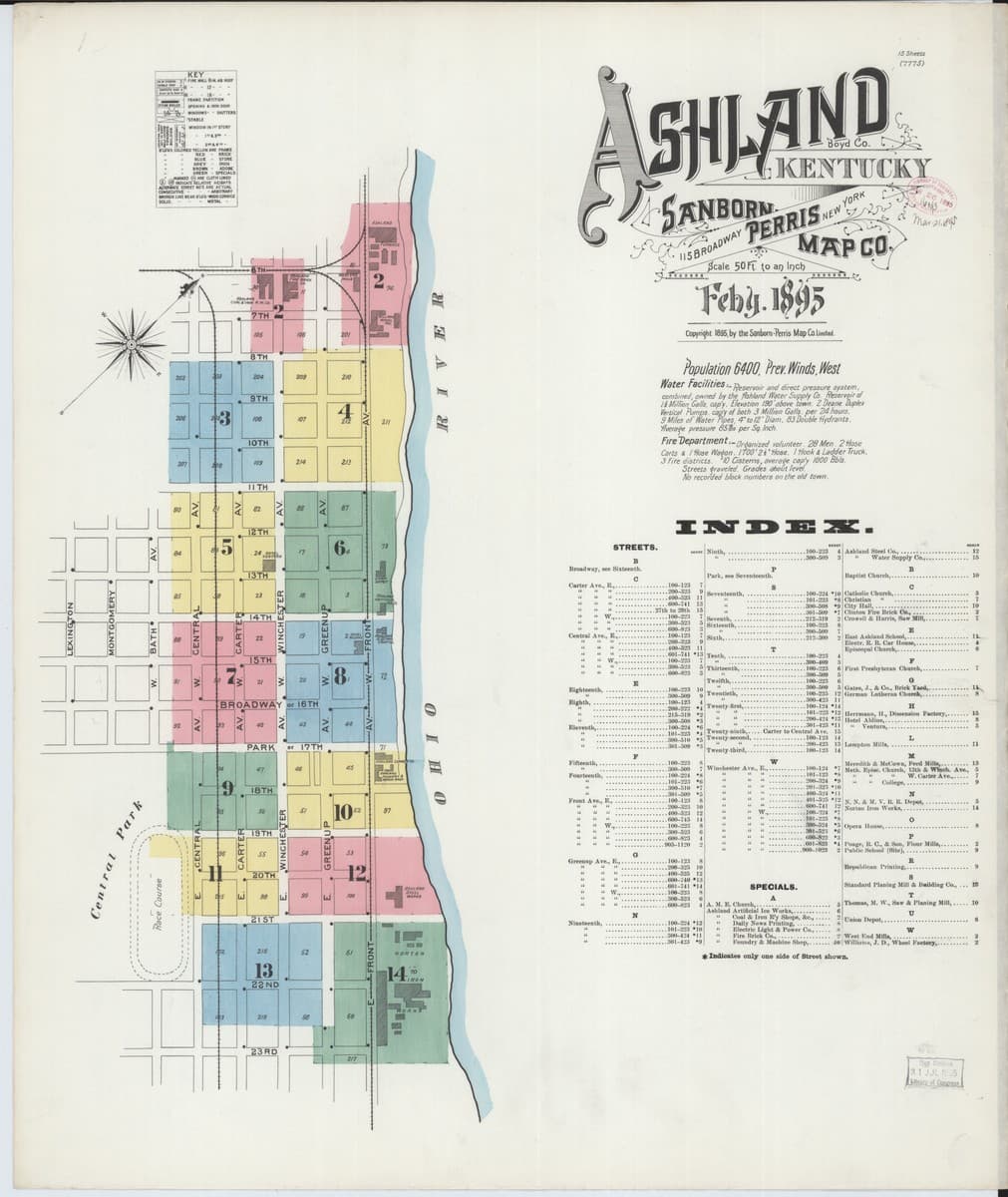 Ashland, Kentucky - 1895 Sanborn Map