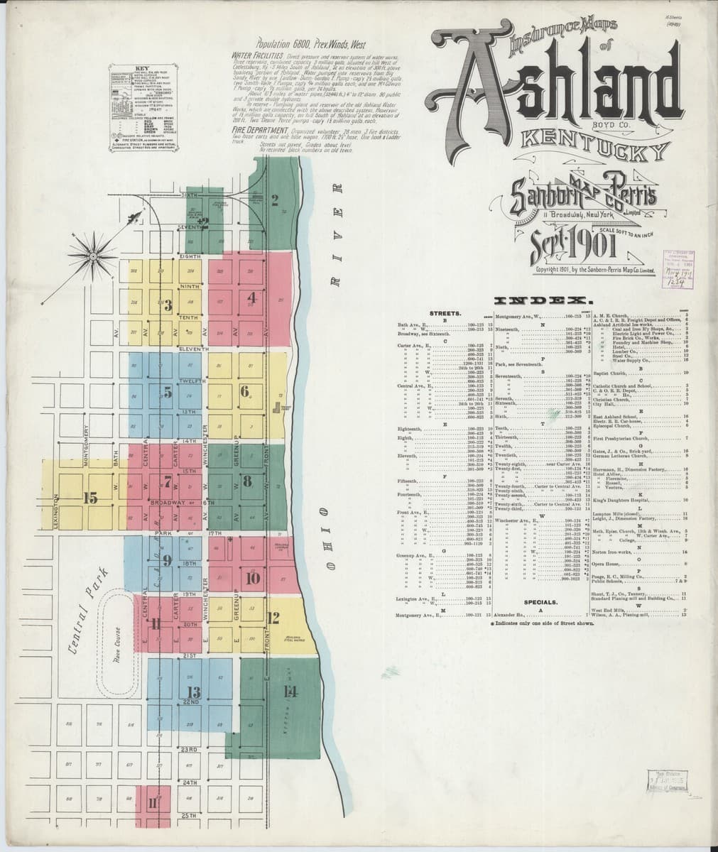 Ashland, Kentucky - 1901 Sanborn Map