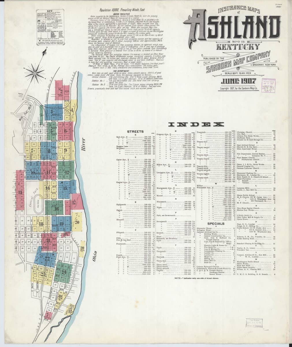 Ashland, Kentucky - 1907 Sanborn Map