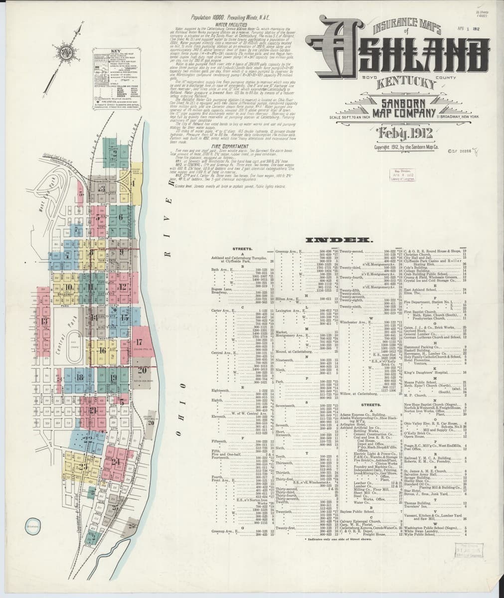 Ashland, Kentucky - 1912 Sanborn Map