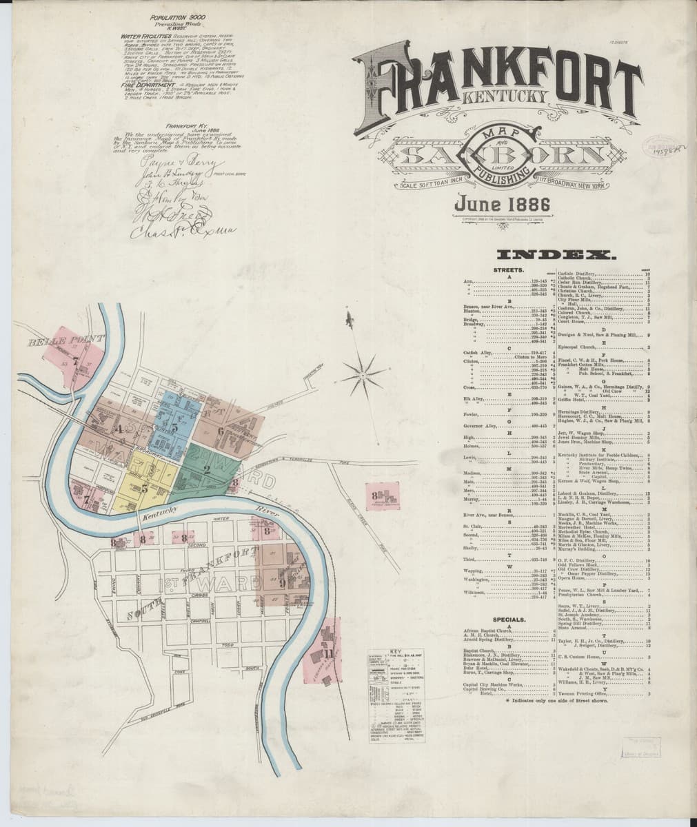 Frankfort, Kentucky - 1886 Sanborn Map
