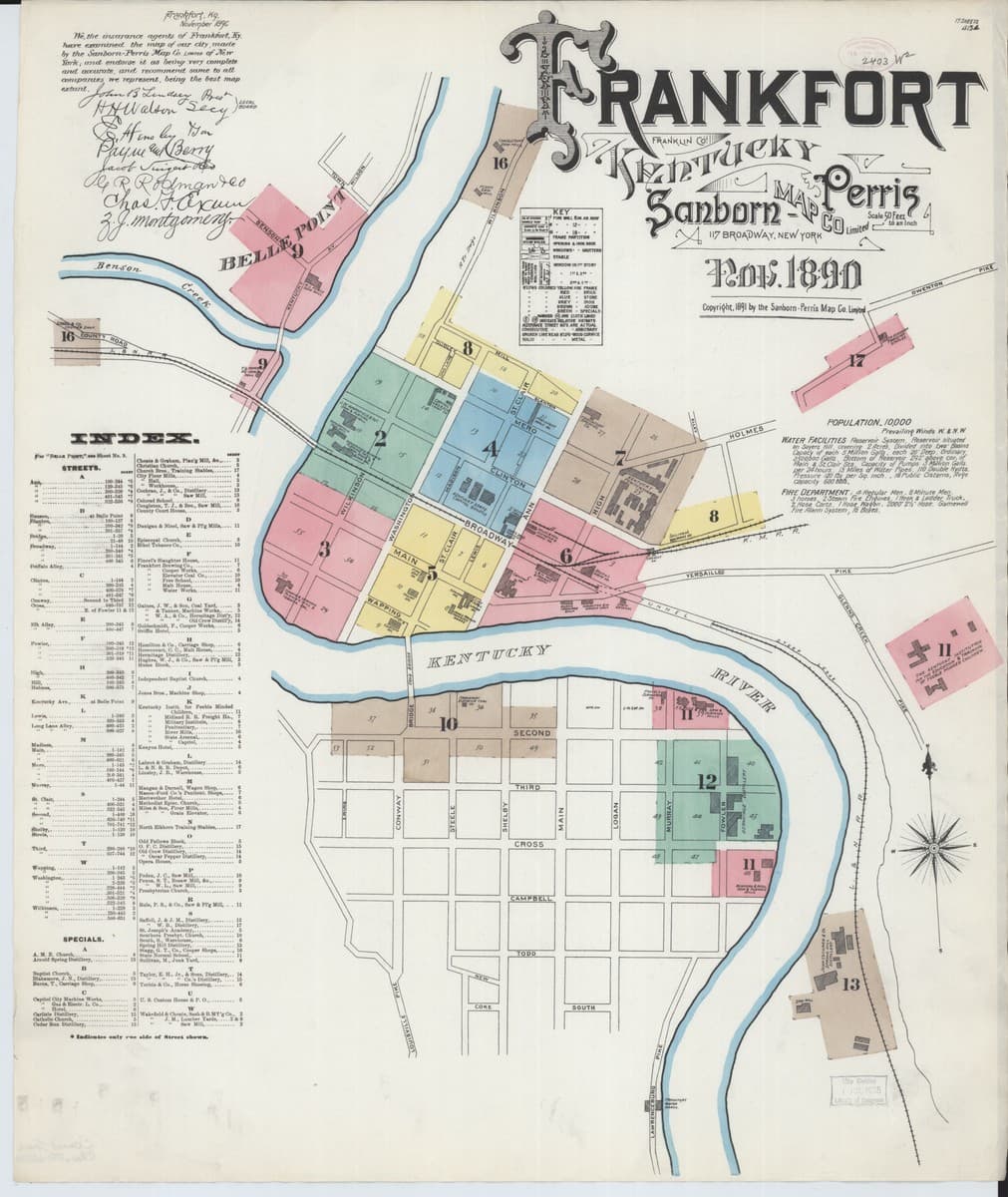 Frankfort, Kentucky - 1890 Sanborn Map