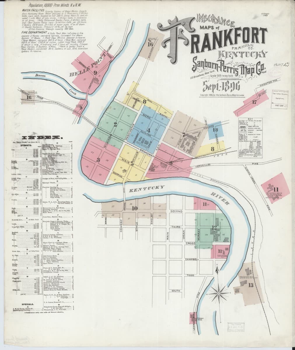 Frankfort, Kentucky - 1896 Sanborn Map