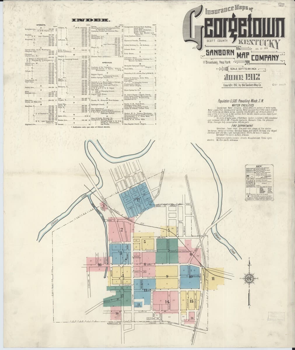 Georgetown, Kentucky - 1912 Sanborn Map