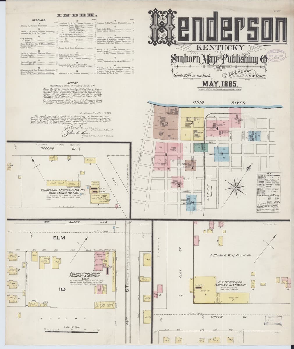 Henderson, Kentucky - 1885 Sanborn Map