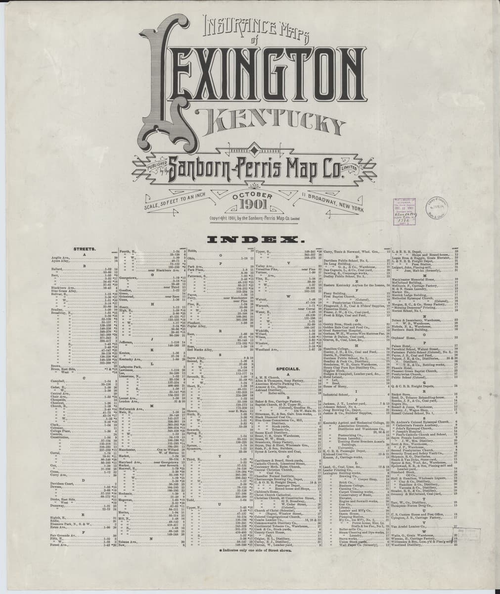 Lexington, Kentucky - 1901 Sanborn Map