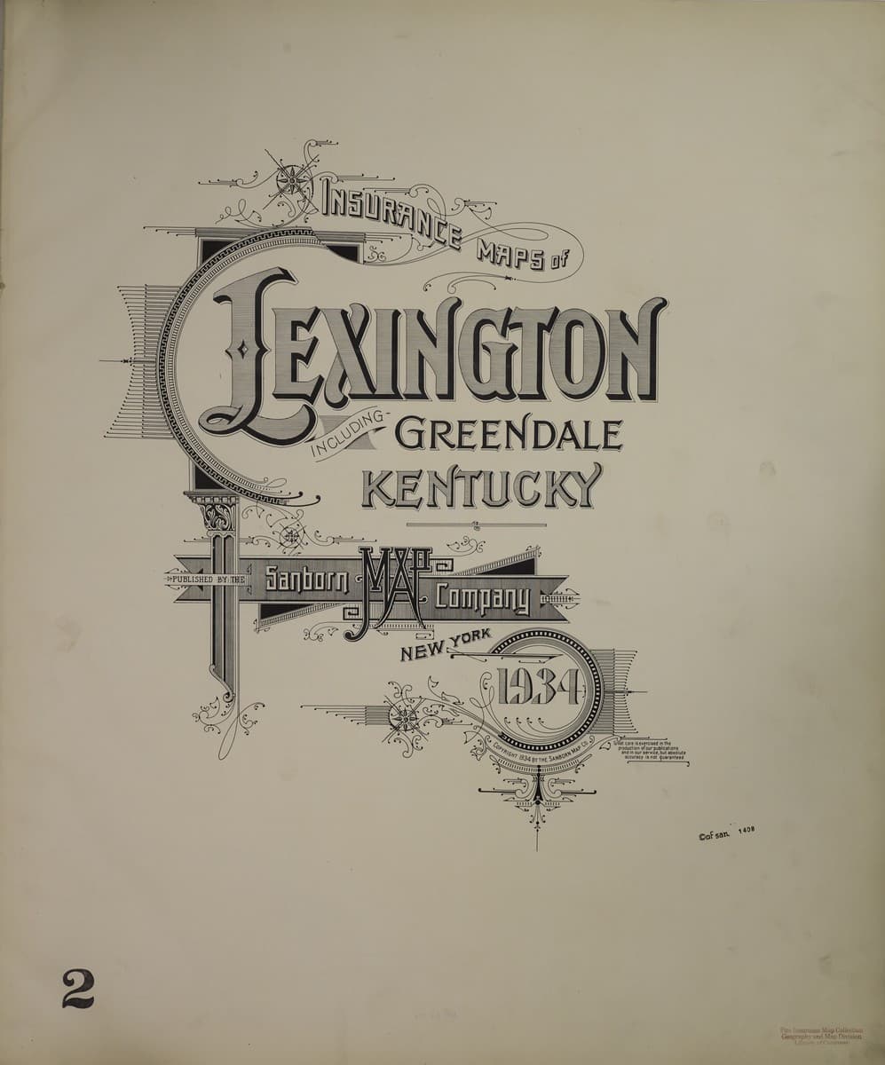 Lexington, Kentucky - 1934 Sanborn Map