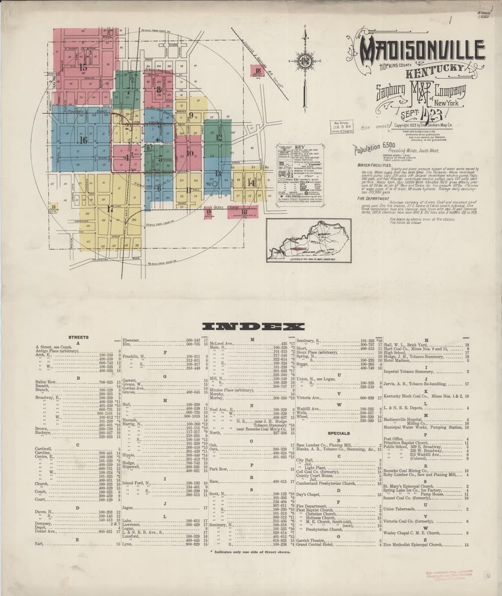 Madisonville, Kentucky - 1923 Sanborn Map