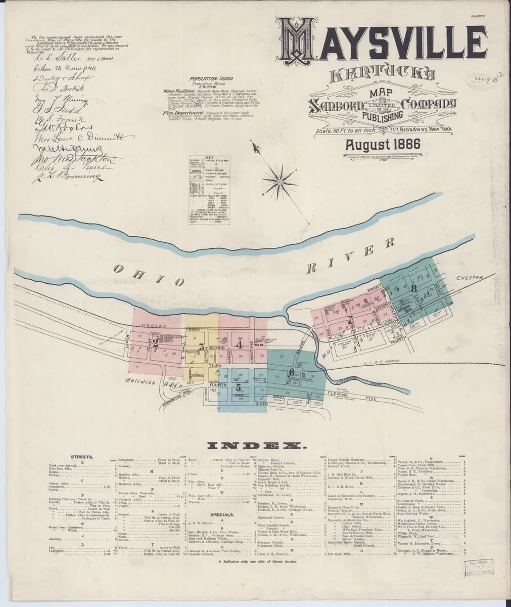 Maysville, Kentucky - 1886 Sanborn Map