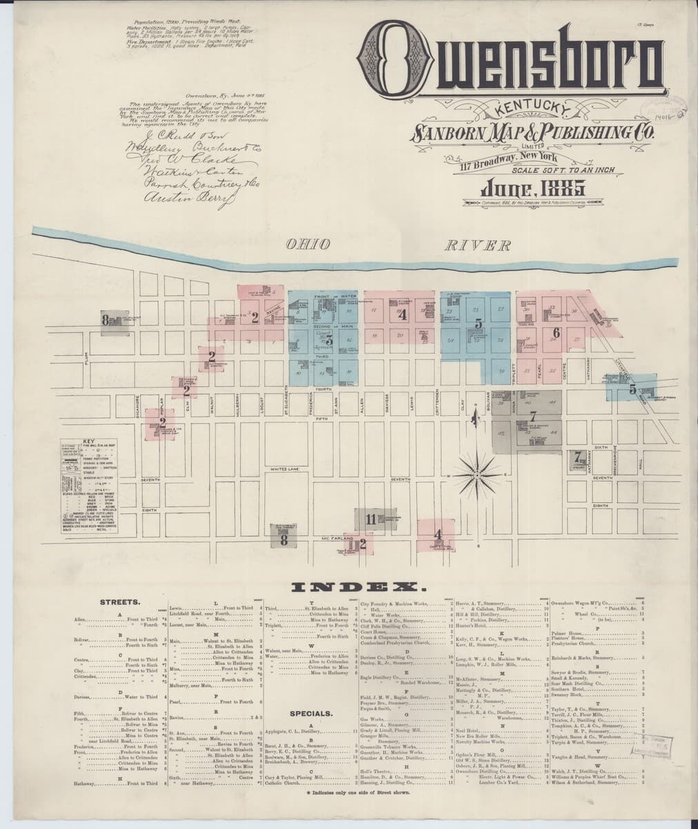 Owensboro, Kentucky - 1885 Sanborn Map