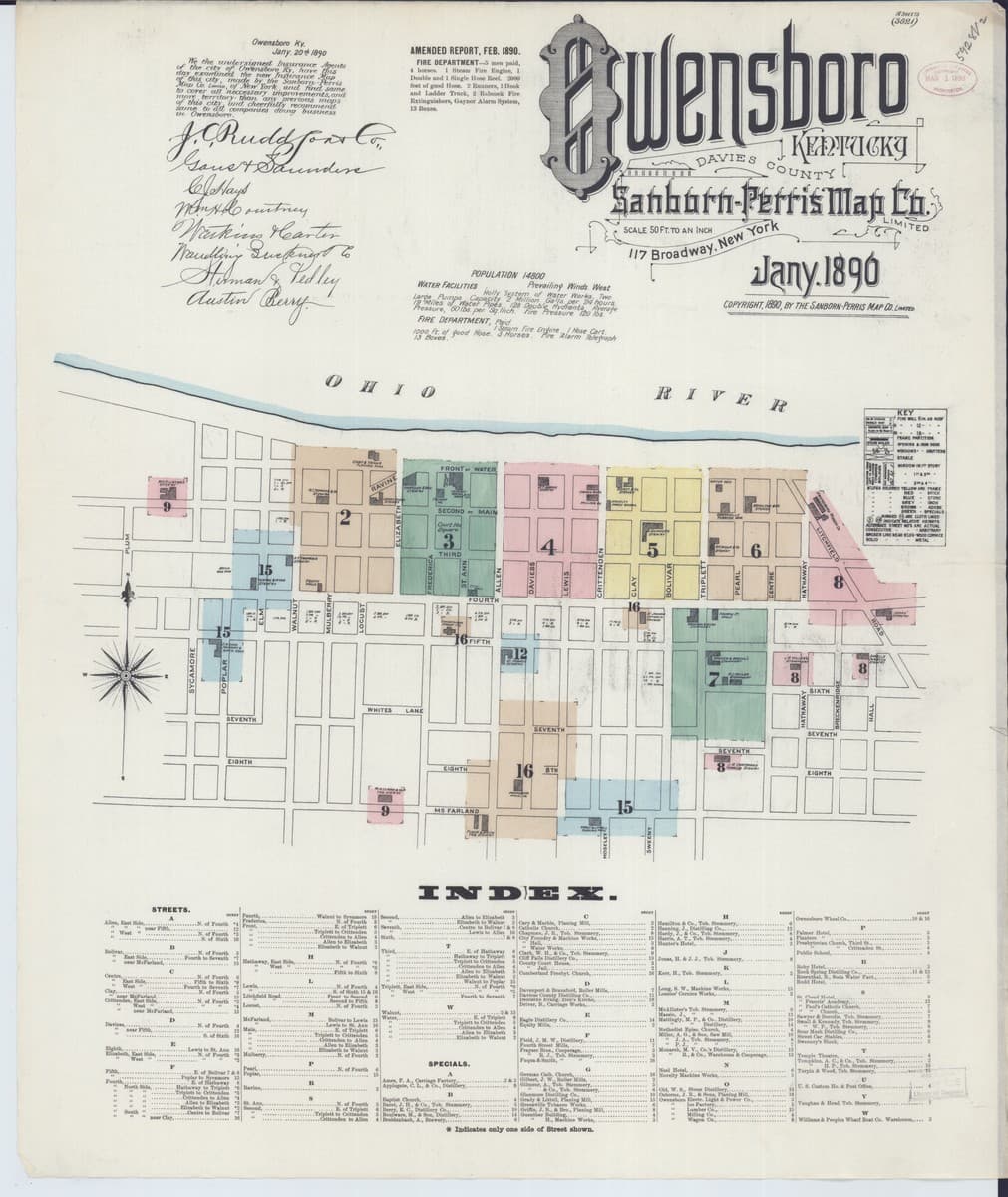 Owensboro, Kentucky - 1890 Sanborn Map