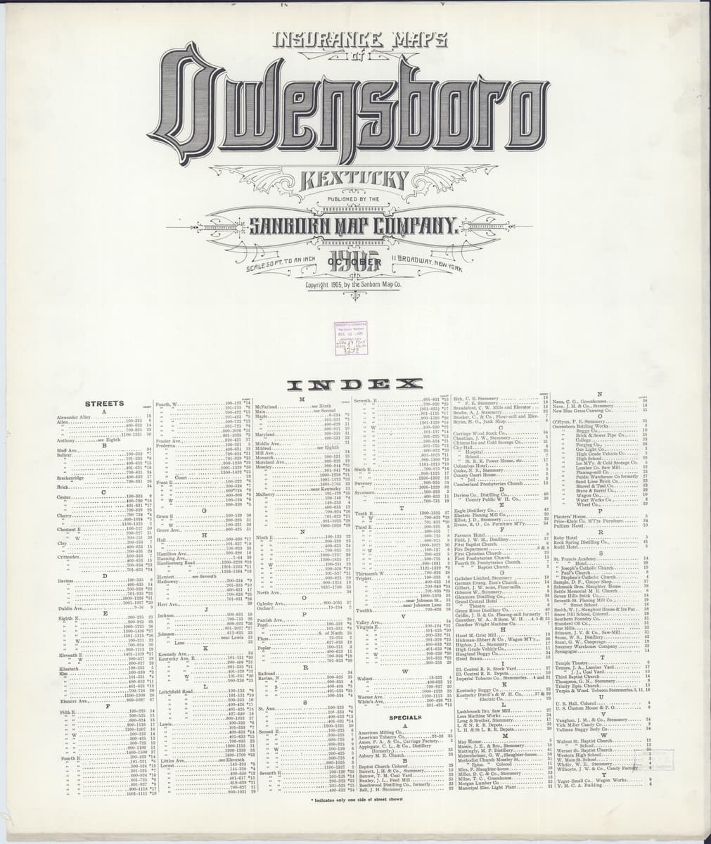 Owensboro, Kentucky - 1905 Sanborn Map