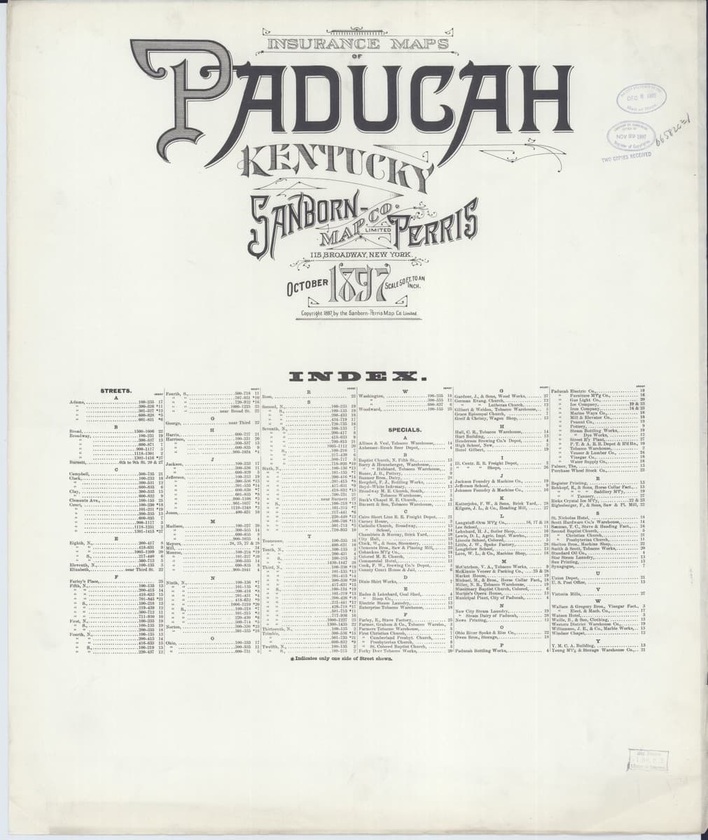 Paducah, Kentucky - 1897 Sanborn Map