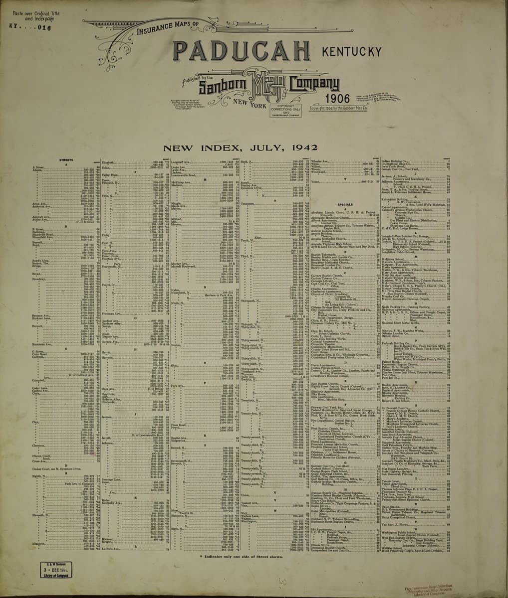 Paducah, Kentucky - 1906 Sanborn Map