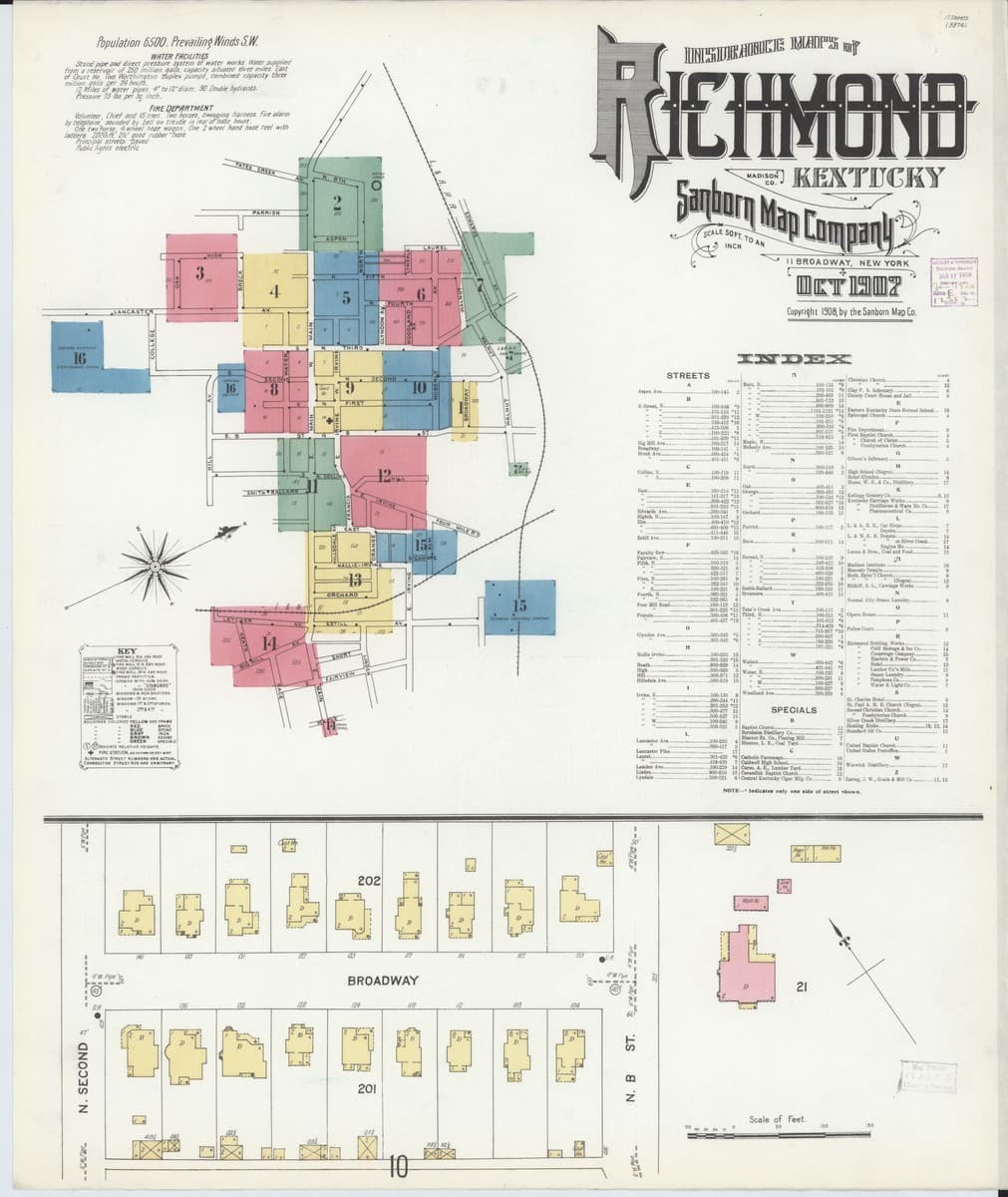 Richmond, Kentucky - 1907 Sanborn Map