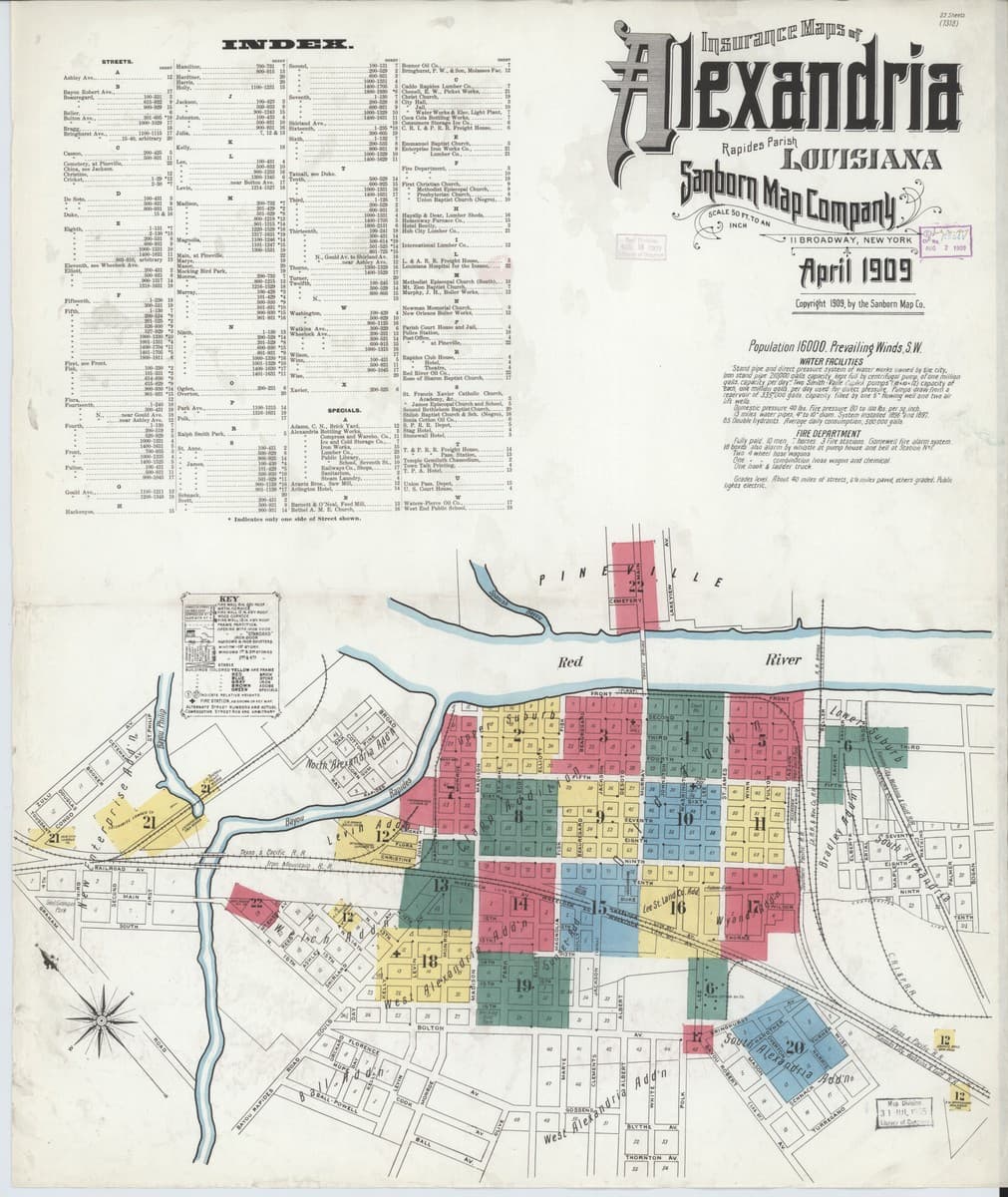 Alexandria, Louisiana - 1909 Sanborn Map