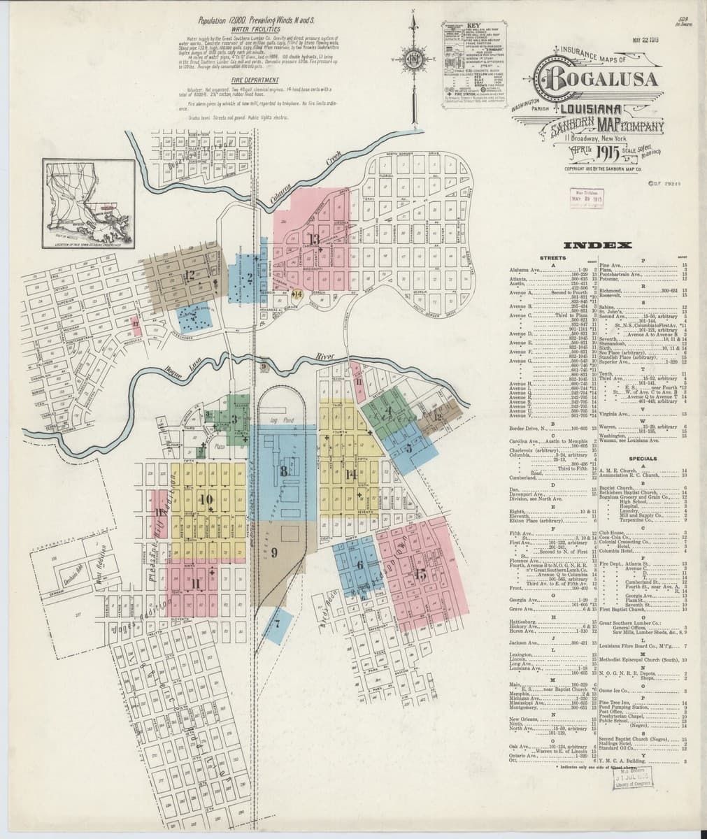 Bogalusa, Louisiana - 1915 Sanborn Map