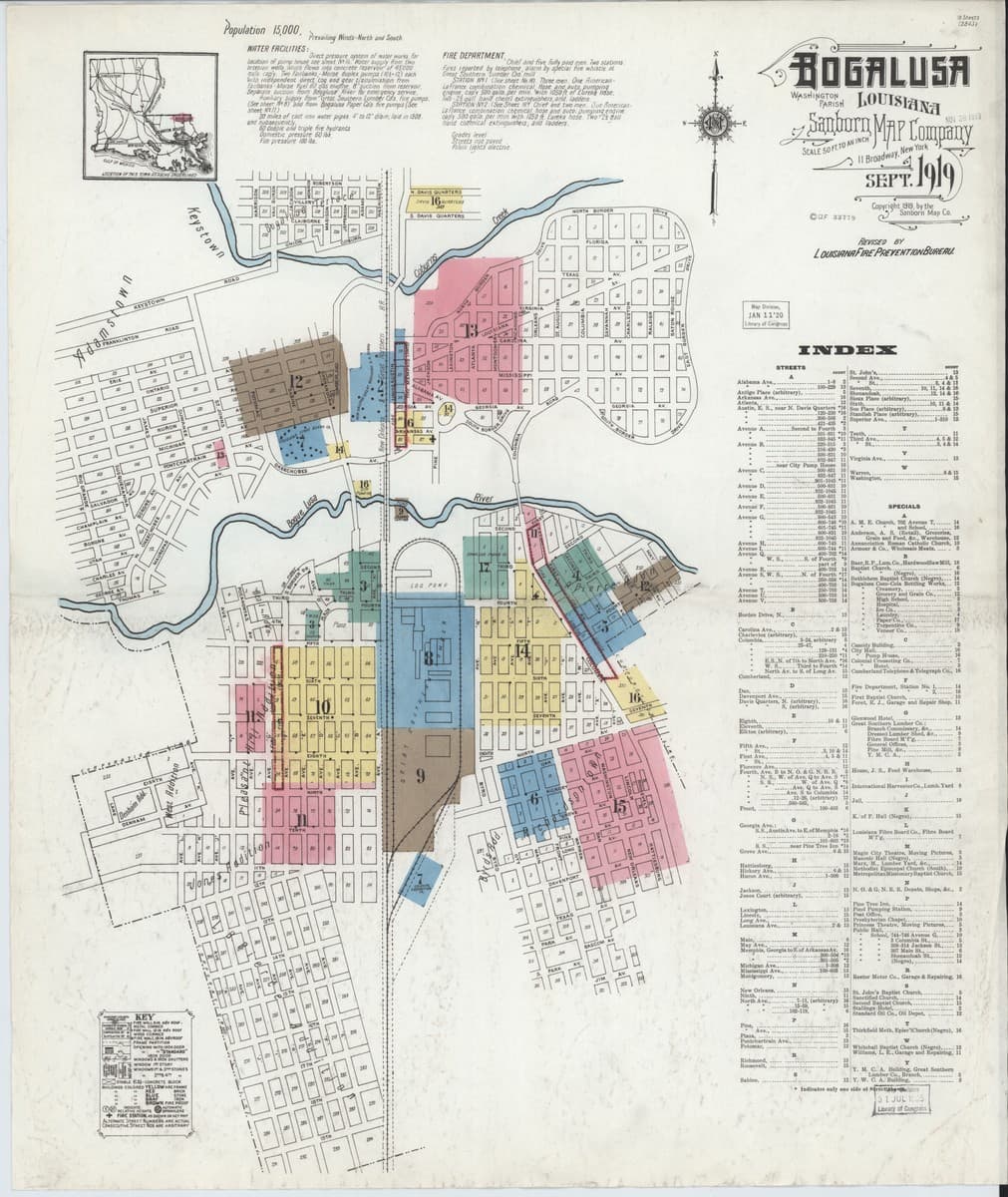 Bogalusa, Louisiana - 1919 Sanborn Map