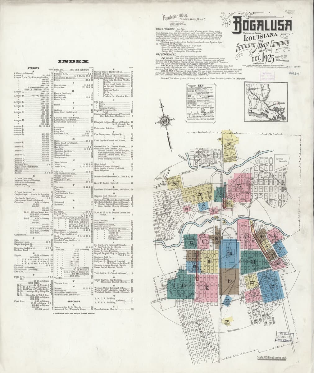 Bogalusa, Louisiana - 1925 Sanborn Map