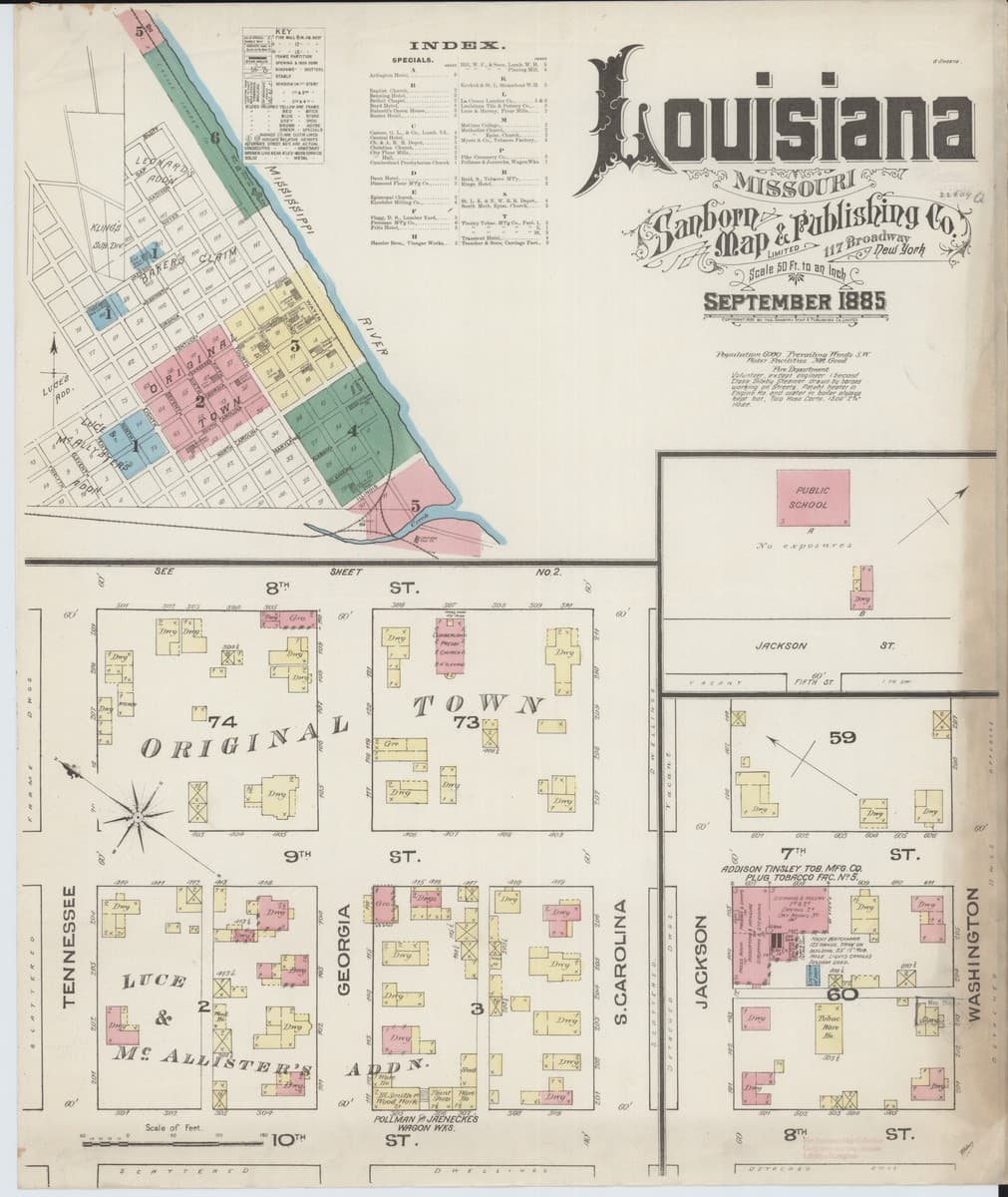 Louisiana, Missouri - 1895 Sanborn Map