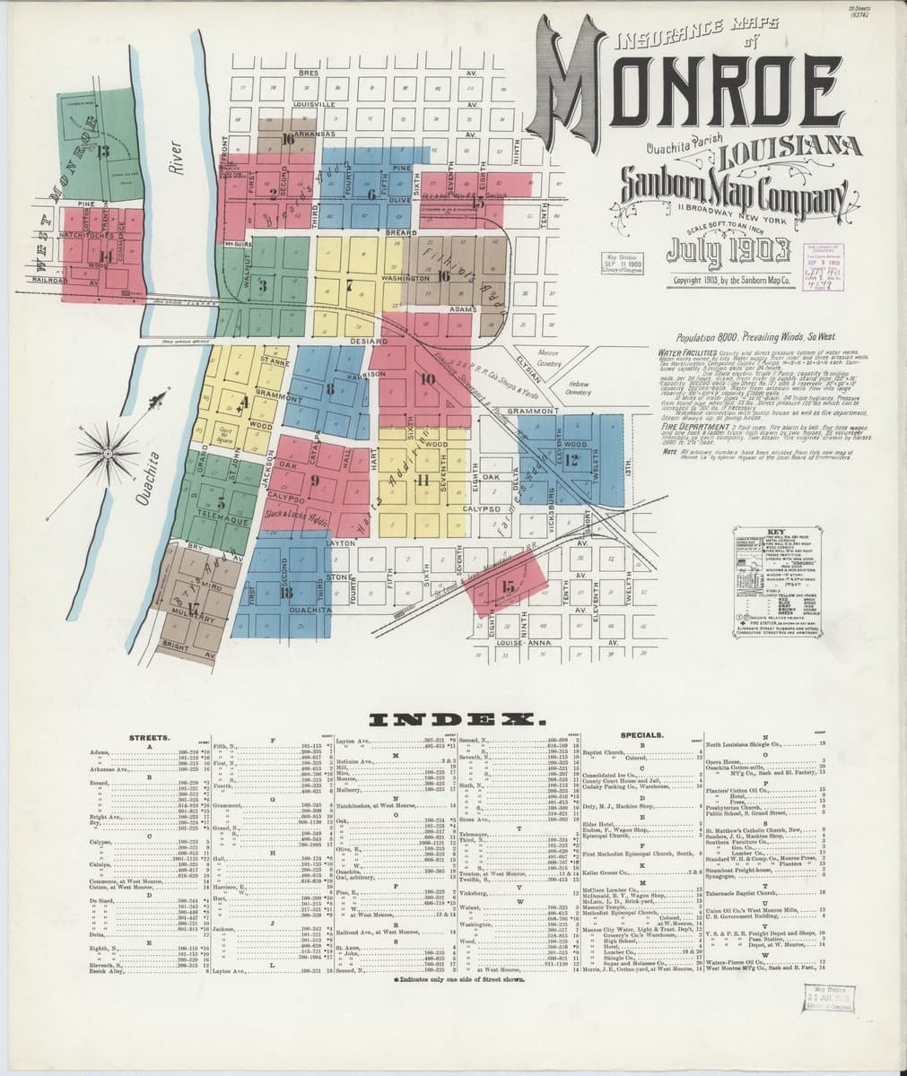 Monroe, Louisiana - 1903 Sanborn Map