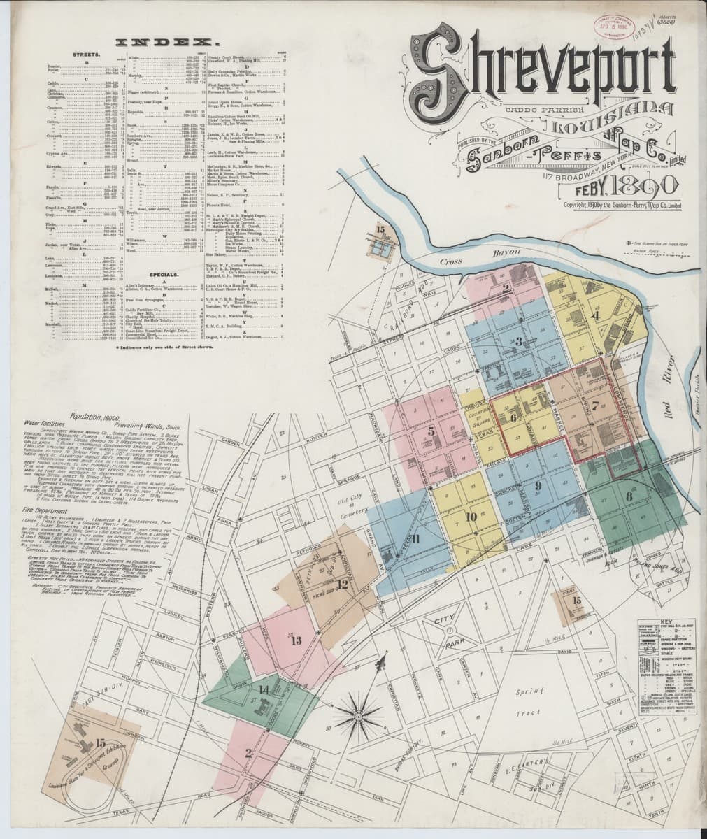 Shreveport, Louisiana - 1890 Sanborn Map